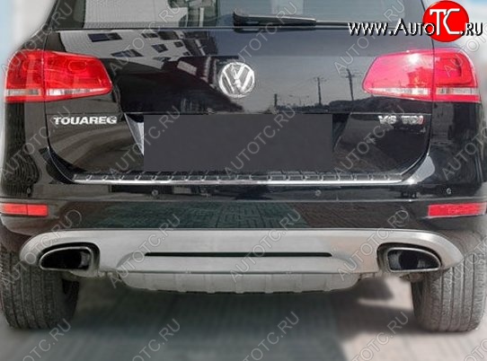 22 499 р. Накладка на задний бампер CT v2 Volkswagen Touareg 2 NF дорестайлинг (2010-2014) (Неокрашенная)  с доставкой в г. Воронеж