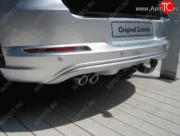 21 599 р. Накладка на задний бампер CT Volkswagen Touareg 2 NF дорестайлинг (2010-2014) (Неокрашенная)  с доставкой в г. Воронеж