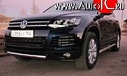 Одинарная защита переднего бампера d76 мм Металл Дизайн Volkswagen Touareg NF дорестайлинг (2010-2014) ()