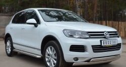 24 649 р. Широкая защита порогов SLITKOFF  Volkswagen Touareg  NF (2010-2014) дорестайлинг  с доставкой в г. Воронеж. Увеличить фотографию 4
