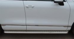 Широкая защита порогов SLITKOFF Volkswagen Touareg  NF (2010-2014) дорестайлинг