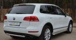 15 249 р. Одинарная защита заднего бампера из трубы диаметром 63 мм SLITKOFF  Volkswagen Touareg  NF (2010-2014) дорестайлинг  с доставкой в г. Воронеж. Увеличить фотографию 4