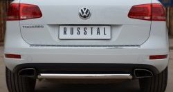 15 249 р. Одинарная защита заднего бампера из трубы диаметром 63 мм SLITKOFF Volkswagen Touareg NF дорестайлинг (2010-2014)  с доставкой в г. Воронеж. Увеличить фотографию 1