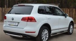 15 549 р. Одинарная защита заднего бампера из трубы диаметром 76 мм SLITKOFF  Volkswagen Touareg  NF (2010-2014) дорестайлинг  с доставкой в г. Воронеж. Увеличить фотографию 4