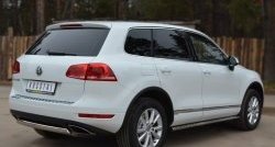 16 849 р. Защита заднего бампера (Ø75x42 мм, нержавейка) Russtal  Volkswagen Touareg  NF (2010-2014) дорестайлинг  с доставкой в г. Воронеж. Увеличить фотографию 4