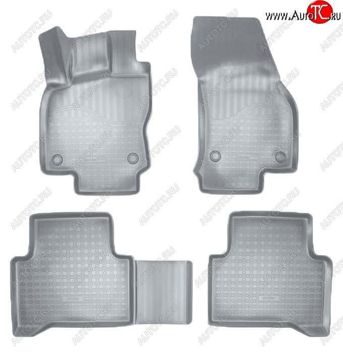 3 069 р. Коврики салонные Noplast (3D)  Volkswagen Touran  2T (2015-2025) дорестайлинг минивэн (Серые)  с доставкой в г. Воронеж