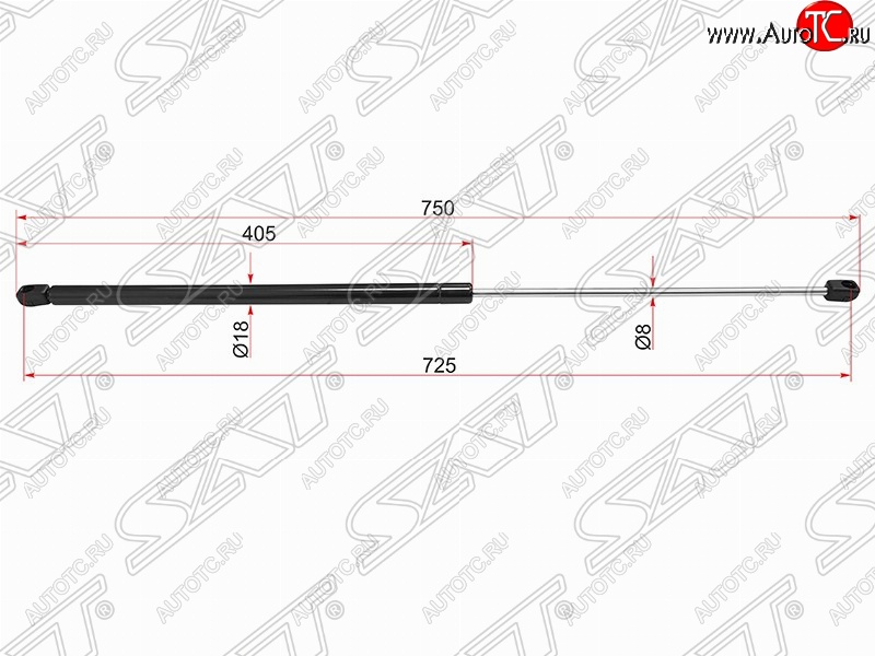 819 р. Газовый упор капота SAT  Volvo C30  хэтчбэк 3 дв. - V50  с доставкой в г. Воронеж