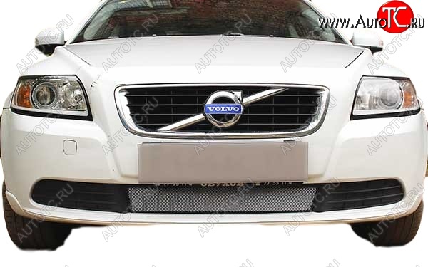 1 469 р. Защитная сетка радиатора Russtal Volvo S40 MS седан дорестайлинг (2004-2007) (Чёрная)  с доставкой в г. Воронеж
