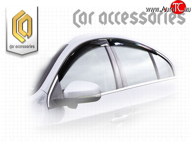 2 079 р. Комплект дефлекторов окон CA Plastic Volvo S60 FS седан дорестайлинг (2010-2013) (Classic полупрозрачный, Без хром.молдинга)  с доставкой в г. Воронеж