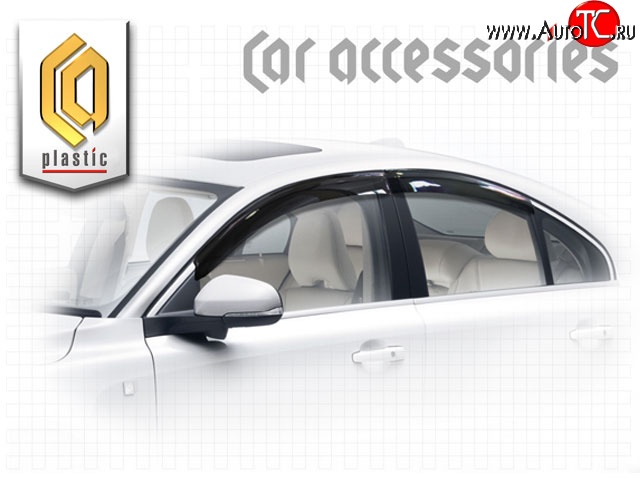 1 999 р. Комплект дефлекторов окон CA Plastic Volvo S80 AS40,AS70, AS90 седан 2-ой рестайлинг (2013-2016) (Classic полупрозрачный, Без хром.молдинга)  с доставкой в г. Воронеж
