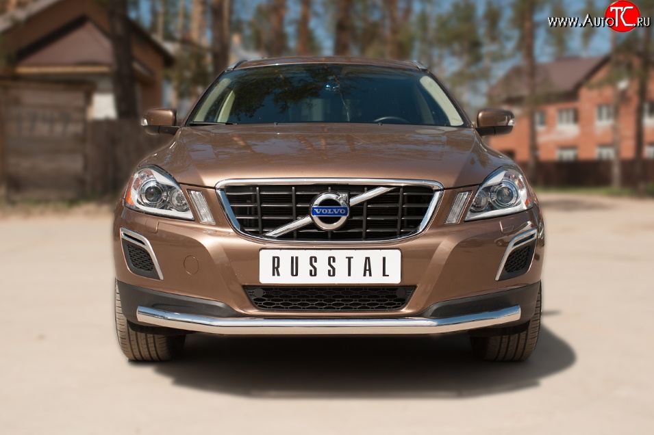 16 499 р. Одинарная защита переднего бампера диаметром 63 мм SLITKOFF Volvo XC60  дорестайлинг (2008-2013)  с доставкой в г. Воронеж
