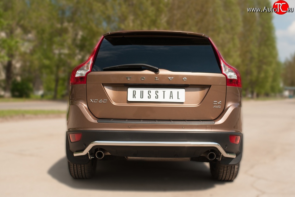 15 249 р. Защита заднего бампера из фигурной трубы диаметром 42 мм SLITKOFF Volvo XC60  дорестайлинг (2008-2013)  с доставкой в г. Воронеж
