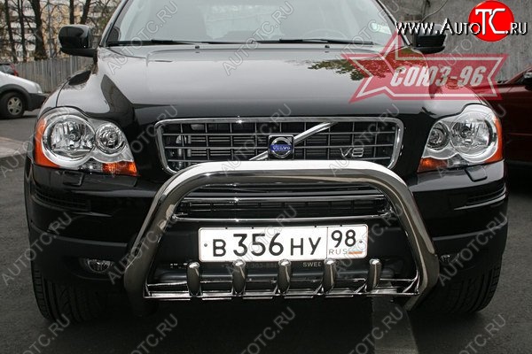 28 169 р. Защита переднего бампера Souz-96 (d76) Volvo XC90 C 1-ый рестайлинг (2006-2009)  с доставкой в г. Воронеж