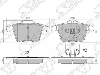 989 р. Колодки тормозные SAT (задние) Volvo XC90 C дорестайлинг (2002-2006)  с доставкой в г. Воронеж. Увеличить фотографию 1