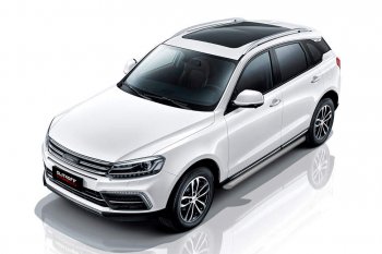 9 899 р. Защита порогов Slitkoff (d57 мм)  Zotye Coupa  B11F (2019-2021) (Сталь с полимерным покрытием. Цвет: серебристый)  с доставкой в г. Воронеж. Увеличить фотографию 1