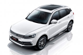 12 499 р. Защита порогов Slitkoff (d76 мм, с проступями)  Zotye Coupa  B11F (2019-2021) (Сталь с полимерным покрытием. Цвет: серебристый)  с доставкой в г. Воронеж. Увеличить фотографию 1