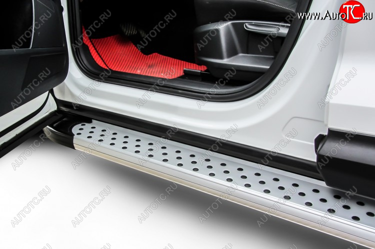 17 399 р. Пороги алюминиевые Slitkoff  Zotye Coupa  B11F (2019-2021) (Standart Silver)  с доставкой в г. Воронеж