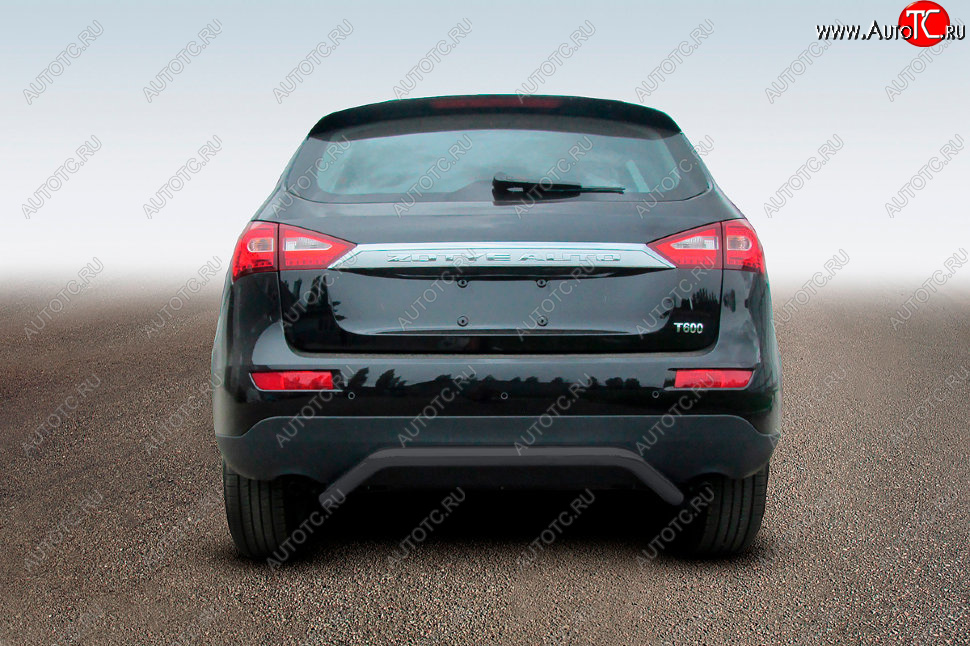 10 299 р. Защита заднего бампера Slitkoff (Ø57 мм, скоба)  Zotye T600 (2014-2021) (Сталь с полимерным покрытием в цвет: черный)  с доставкой в г. Воронеж